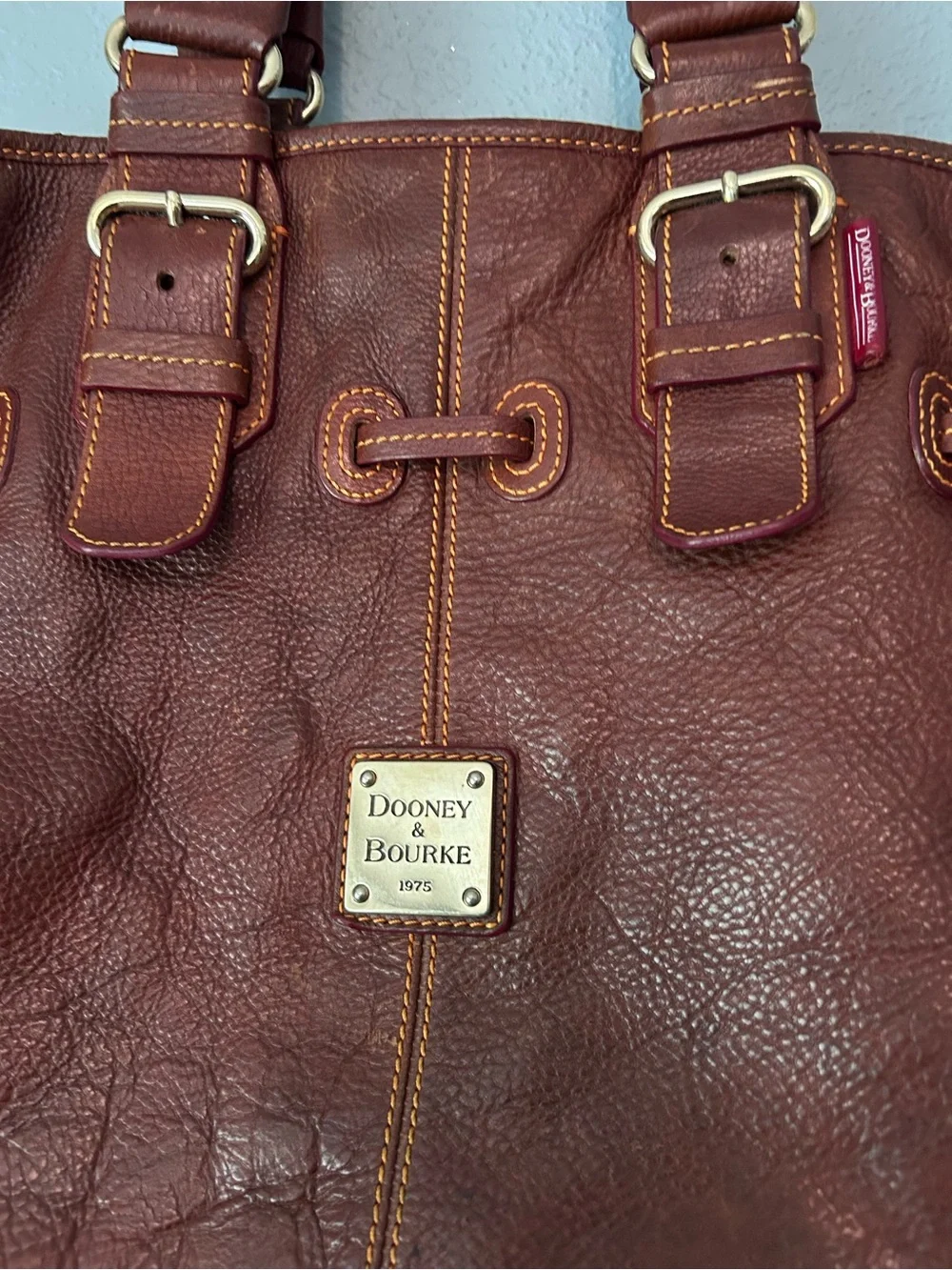 Dooney & Bourke Chiara Pebbled Leather Satchel Cognac Brown